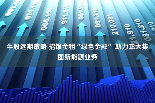 牛股远期策略 招银金租“绿色金融” 助力正大集团新能源业务