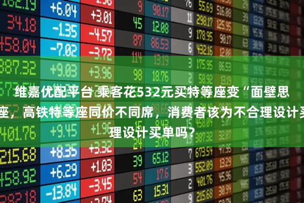 维嘉优配平台 乘客花532元买特等座变“面壁思过”专座，高铁特等座同价不同席，消费者该为不合理设计买单吗？
